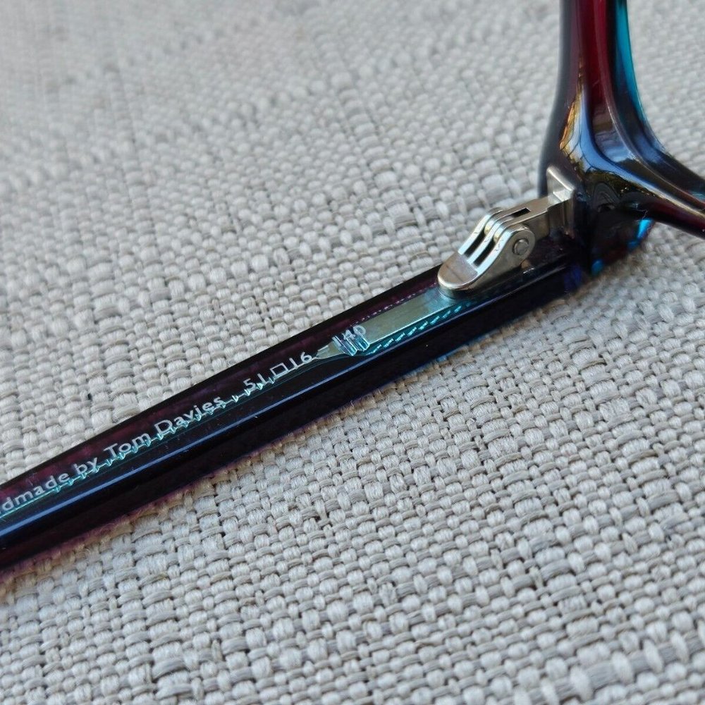 handmade Tom Davies Eyeglasses Frame Red/Blue Tone Unisex Glasses Frame 51[]116 - Picture 9 of 12